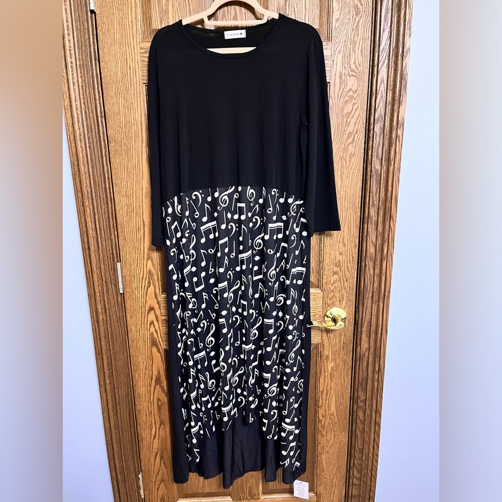 Black and White Musical Note Dress